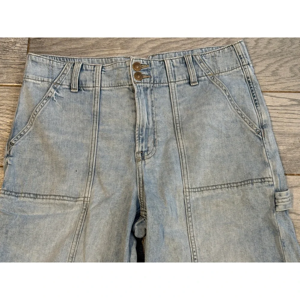 American Eagle Womens Size 8 Stretch Baggy Bermuda Jorts Denim Jean Shorts